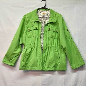 Talbots utility jacket with floral lining Large Petite. Pocket details